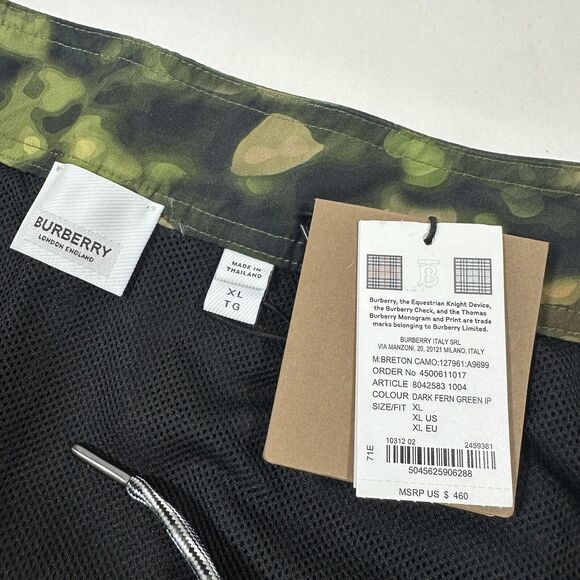 Burberry Breton Camo Print Men Size XL Swim Trunks/Shorts Fern Green NWT $480 - Picture 10 of 10